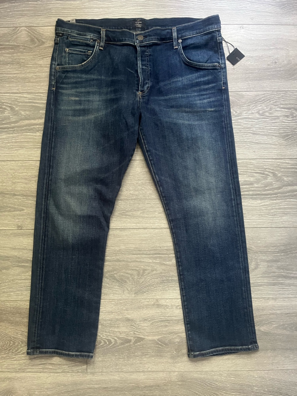 NEW Citizens of Humanity Emerson Slim Blue Denim Cropped Preppy Casual Jeans 32”
